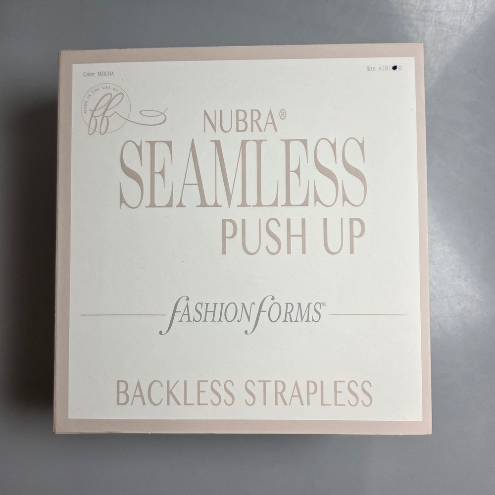 Fashion‎ Forms NuBra Seamless Push Up Backless Strapless Bra Mocha Size C
